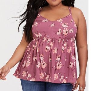 Torrid Pink Floral Babydoll Cami